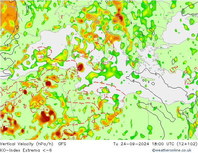 Convection-Index GFS Ter 24.09.2024 18 UTC