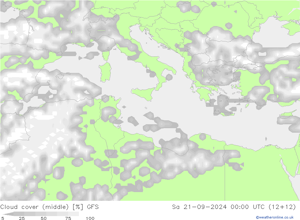 облака (средний) GFS сб 21.09.2024 00 UTC