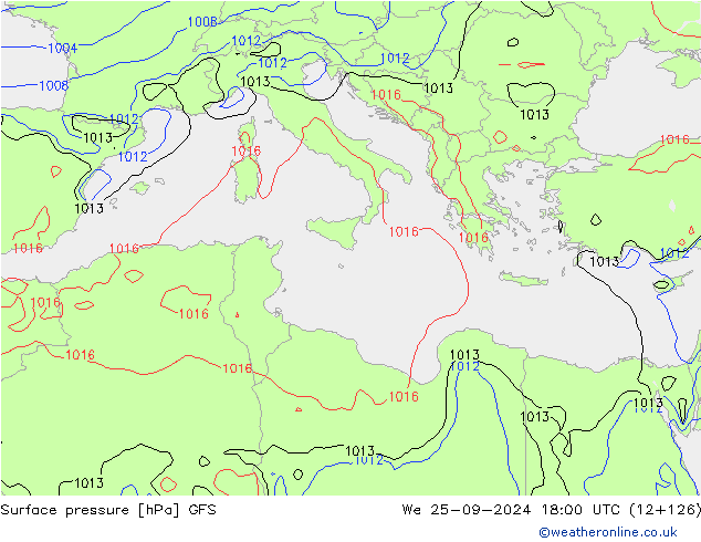 GFS: Çar 25.09.2024 18 UTC