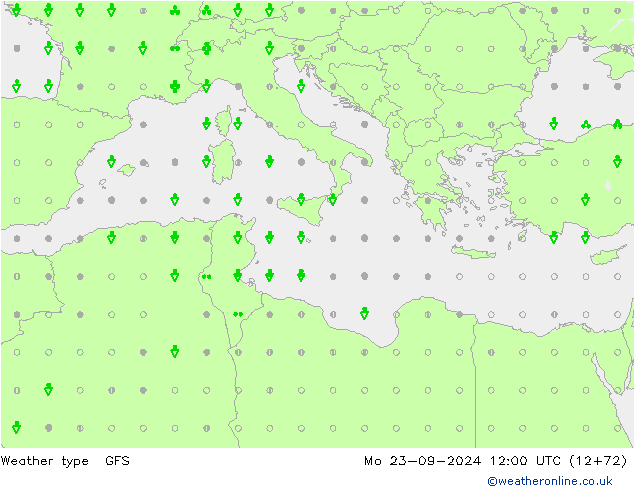 Weather type GFS Mo 23.09.2024 12 UTC