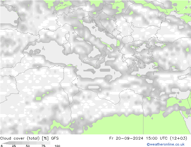 nuvens (total) GFS Sex 20.09.2024 15 UTC