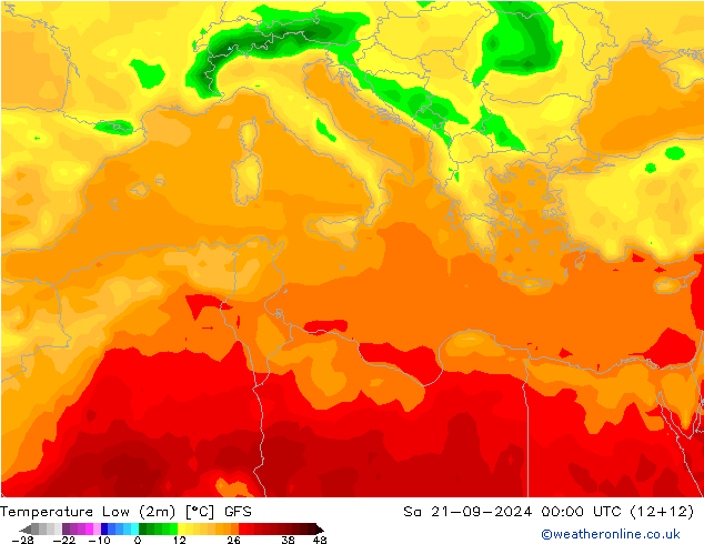 Min.  (2m) GFS  21.09.2024 00 UTC