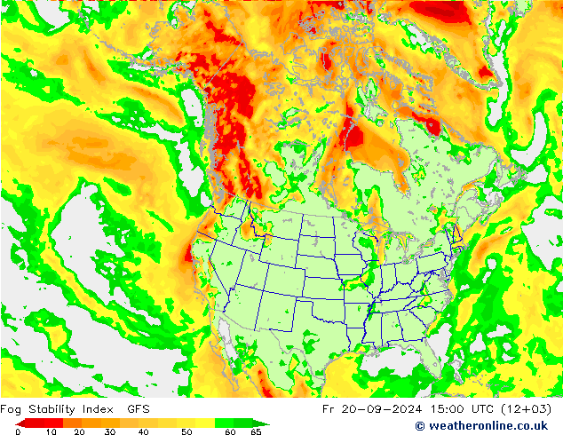 Fog Stability Index GFS пт 20.09.2024 15 UTC