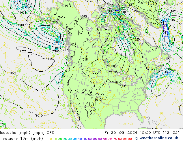 Izotacha (mph) GFS pt. 20.09.2024 15 UTC