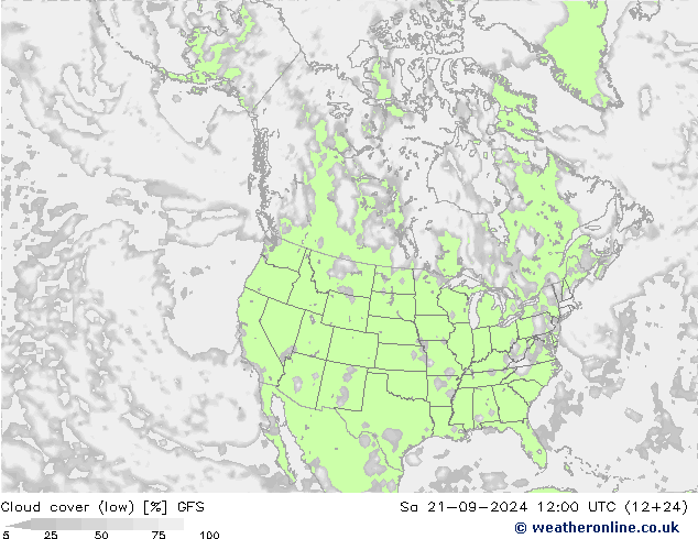 Nuages (bas) GFS sam 21.09.2024 12 UTC