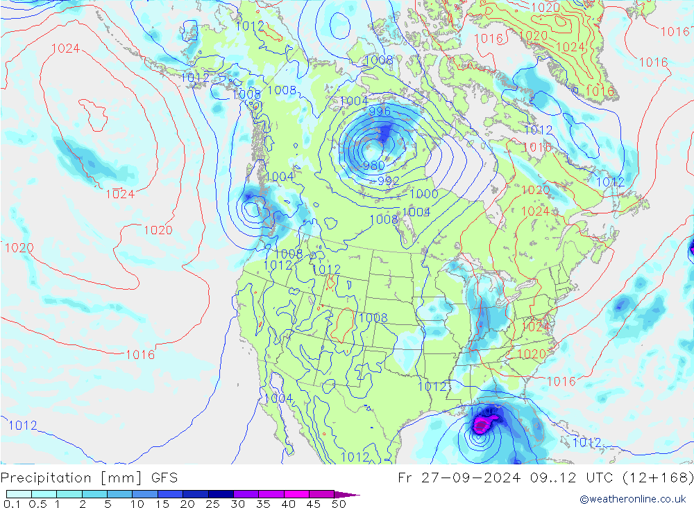 precipitação GFS Sex 27.09.2024 12 UTC