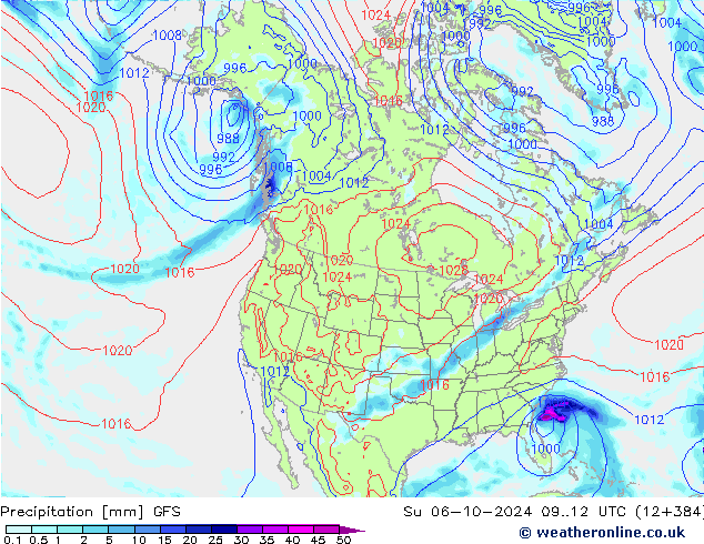 Precipitazione GFS dom 06.10.2024 12 UTC