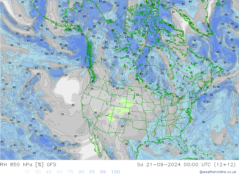 RH 850 hPa GFS So 21.09.2024 00 UTC