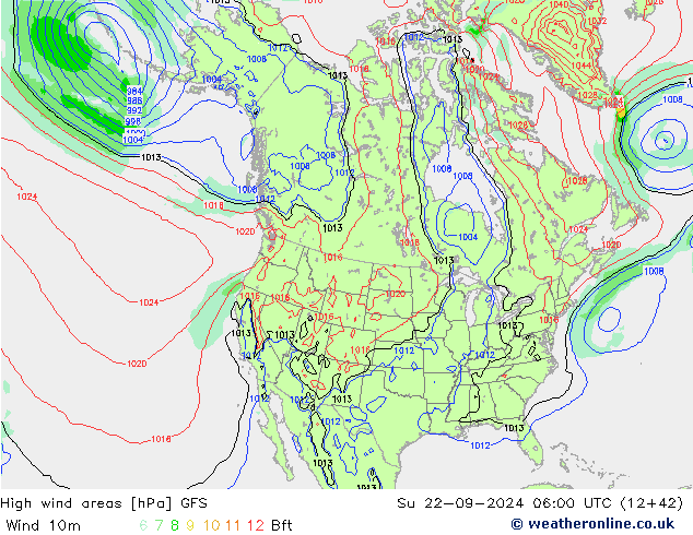 High wind areas GFS dim 22.09.2024 06 UTC