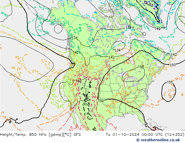 Z500/Rain (+SLP)/Z850 GFS mar 01.10.2024 00 UTC