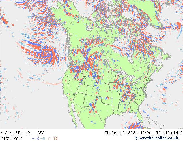 V-Adv. 850 hPa GFS  26.09.2024 12 UTC