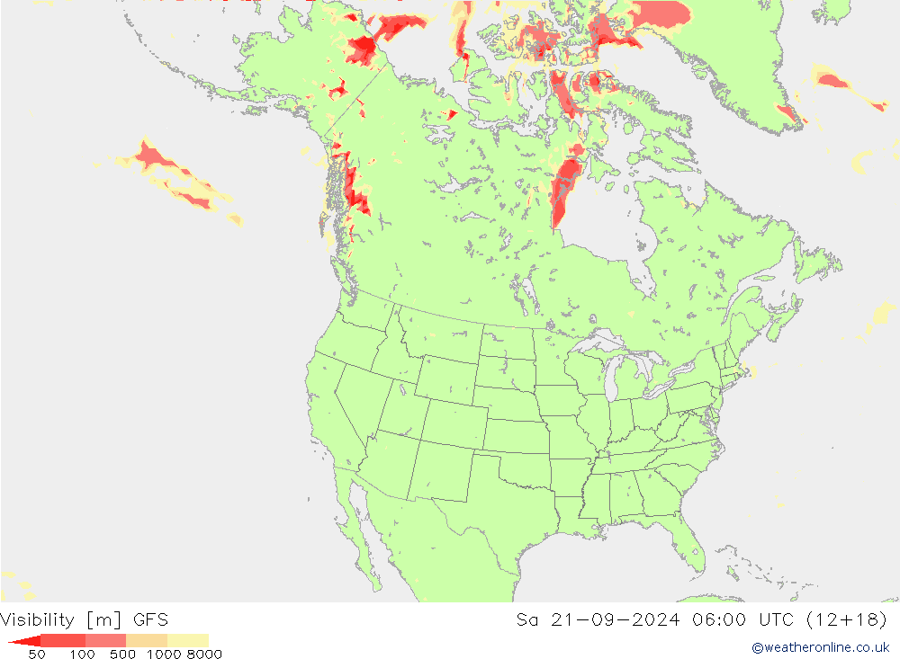 Visibility GFS Sa 21.09.2024 06 UTC