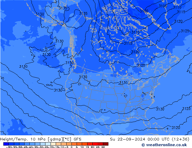 Height/Temp. 10 hPa GFS Su 22.09.2024 00 UTC