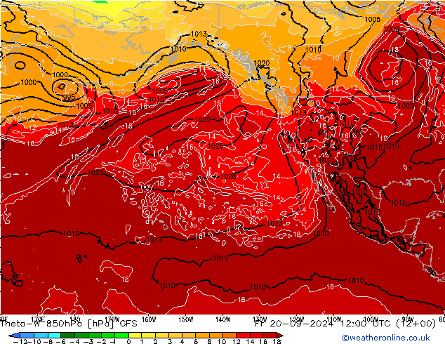 Theta-W 850hPa GFS Fr 20.09.2024 12 UTC