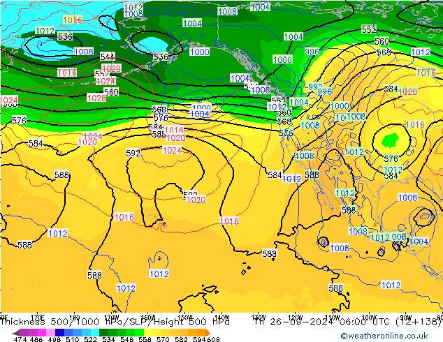 Thck 500-1000hPa GFS Čt 26.09.2024 06 UTC