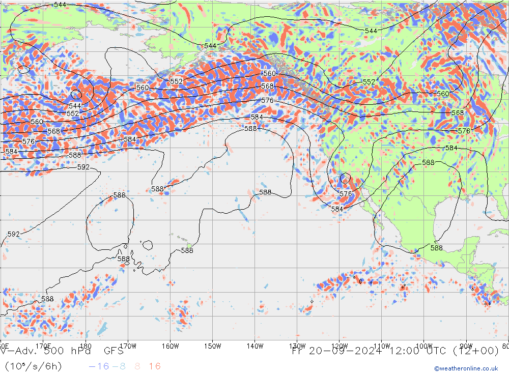 V-Adv. 500 гПа GFS пт 20.09.2024 12 UTC