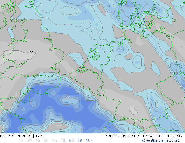 RH 300 hPa GFS So 21.09.2024 12 UTC