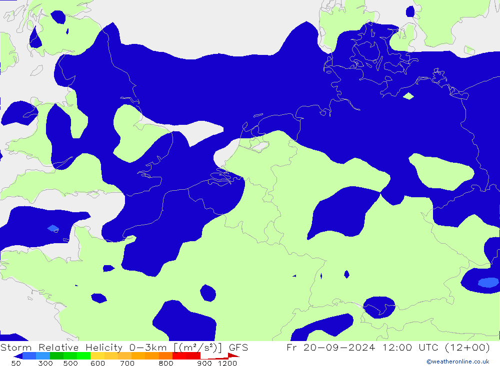 Storm Relative Helicity GFS September 2024