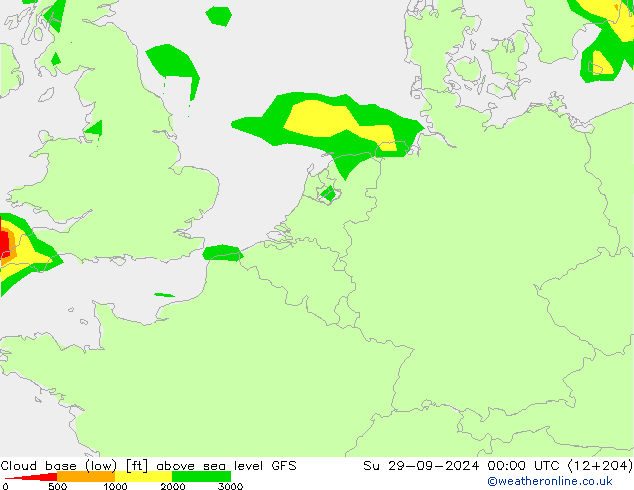 Cloud base (low) GFS  29.09.2024 00 UTC