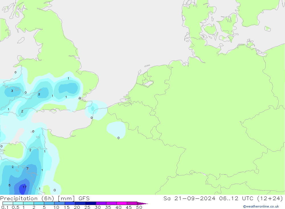 Yağış (6h) GFS Cts 21.09.2024 12 UTC