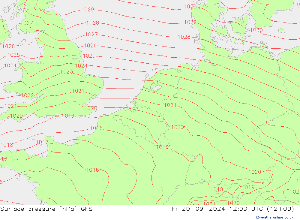 Bodendruck GFS Fr 20.09.2024 12 UTC