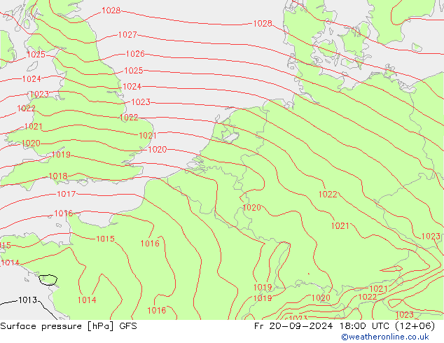 Bodendruck GFS Fr 20.09.2024 18 UTC