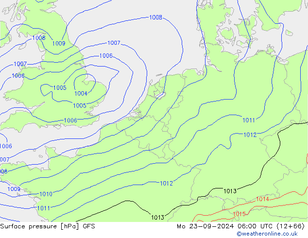 Yer basıncı GFS Pzt 23.09.2024 06 UTC