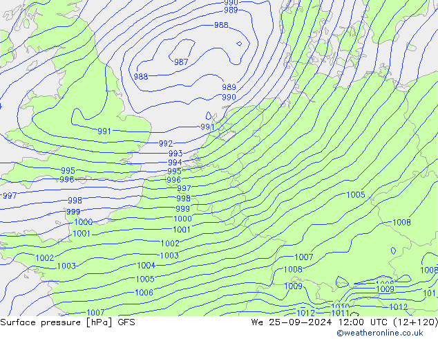 GFS: mié 25.09.2024 12 UTC