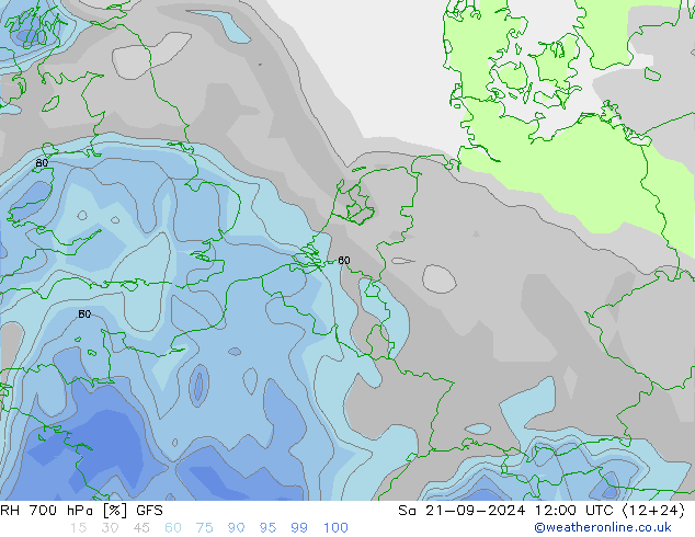 Humidité rel. 700 hPa GFS sam 21.09.2024 12 UTC