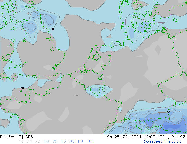 RH 2m GFS Sa 28.09.2024 12 UTC