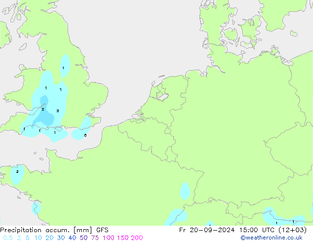 Precipitation accum. GFS пт 20.09.2024 15 UTC