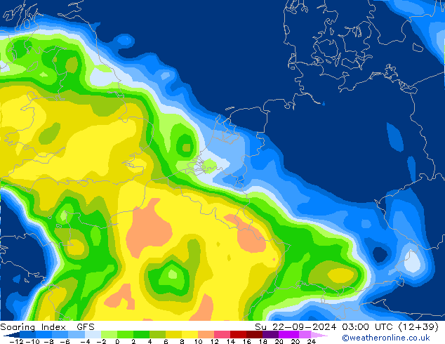 Soaring Index GFS nie. 22.09.2024 03 UTC