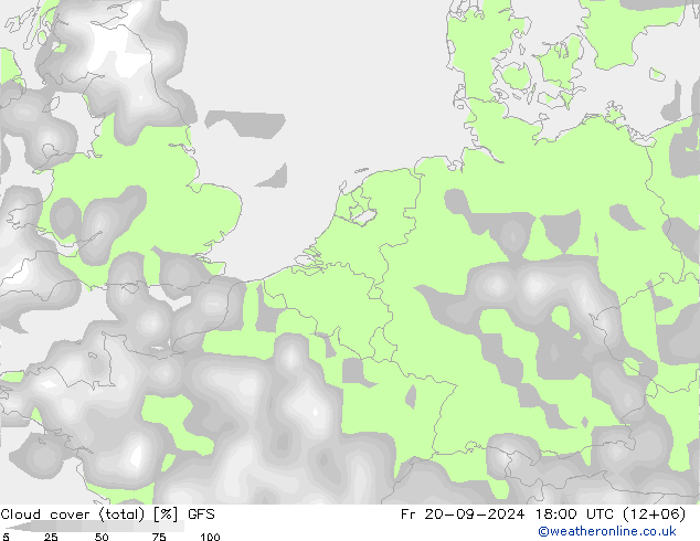 Wolken (gesamt) GFS Fr 20.09.2024 18 UTC