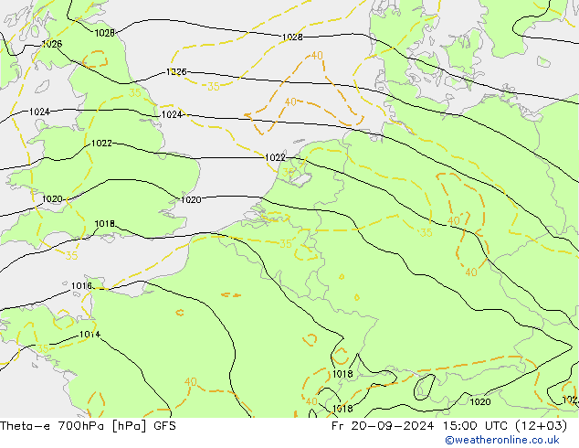 Theta-e 700hPa GFS vr 20.09.2024 15 UTC