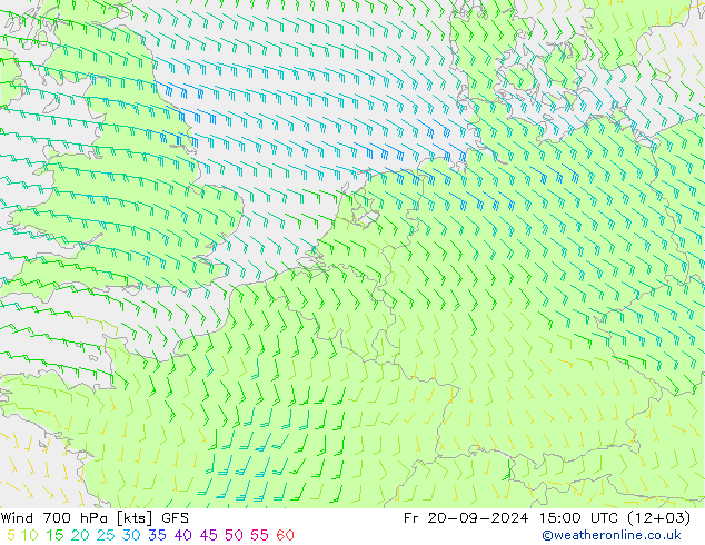 Wind 700 hPa GFS Fr 20.09.2024 15 UTC