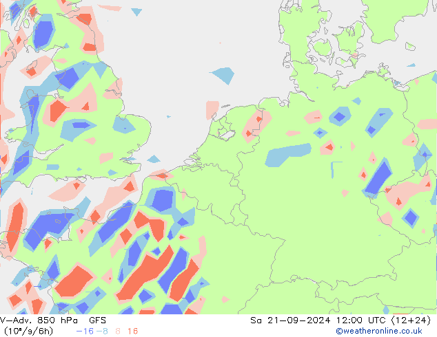 V-Adv. 850 hPa GFS 星期六 21.09.2024 12 UTC