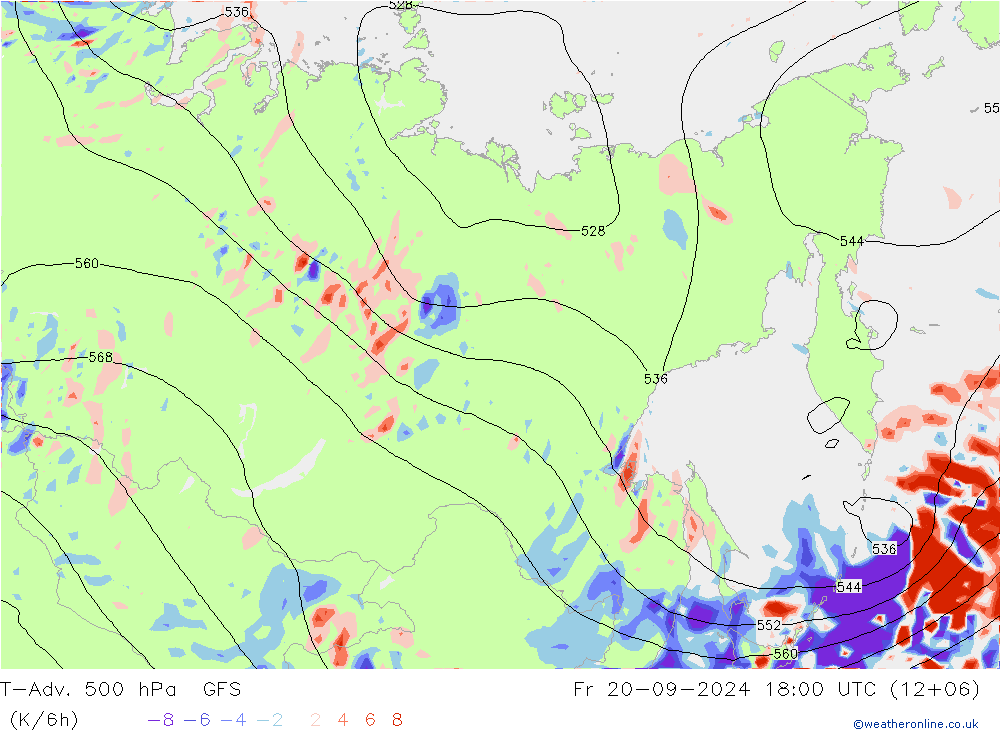 T-Adv. 500 hPa GFS Pá 20.09.2024 18 UTC