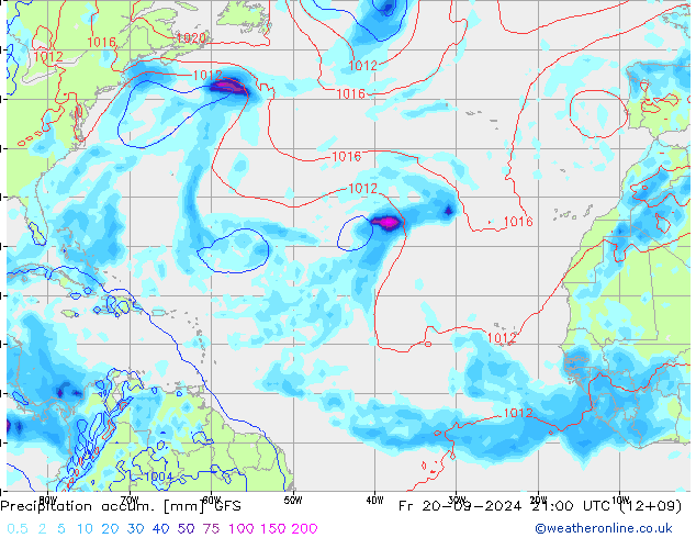 Precipitation accum. GFS Fr 20.09.2024 21 UTC