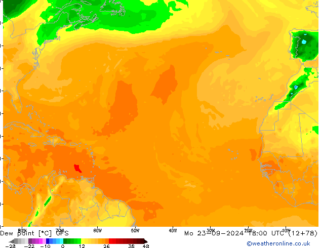 Dauwpunt GFS ma 23.09.2024 18 UTC