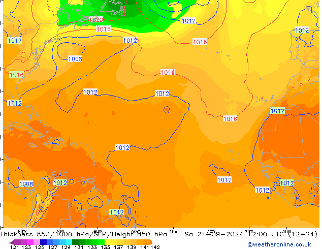 Thck 850-1000 hPa GFS so. 21.09.2024 12 UTC