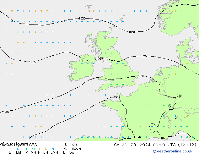 Cloud layer GFS Cts 21.09.2024 00 UTC