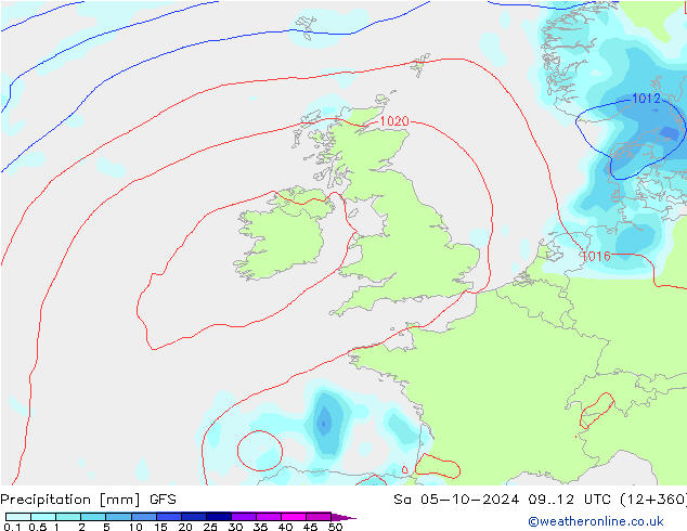 Precipitation GFS Sa 05.10.2024 12 UTC