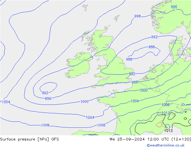 GFS: Çar 25.09.2024 12 UTC