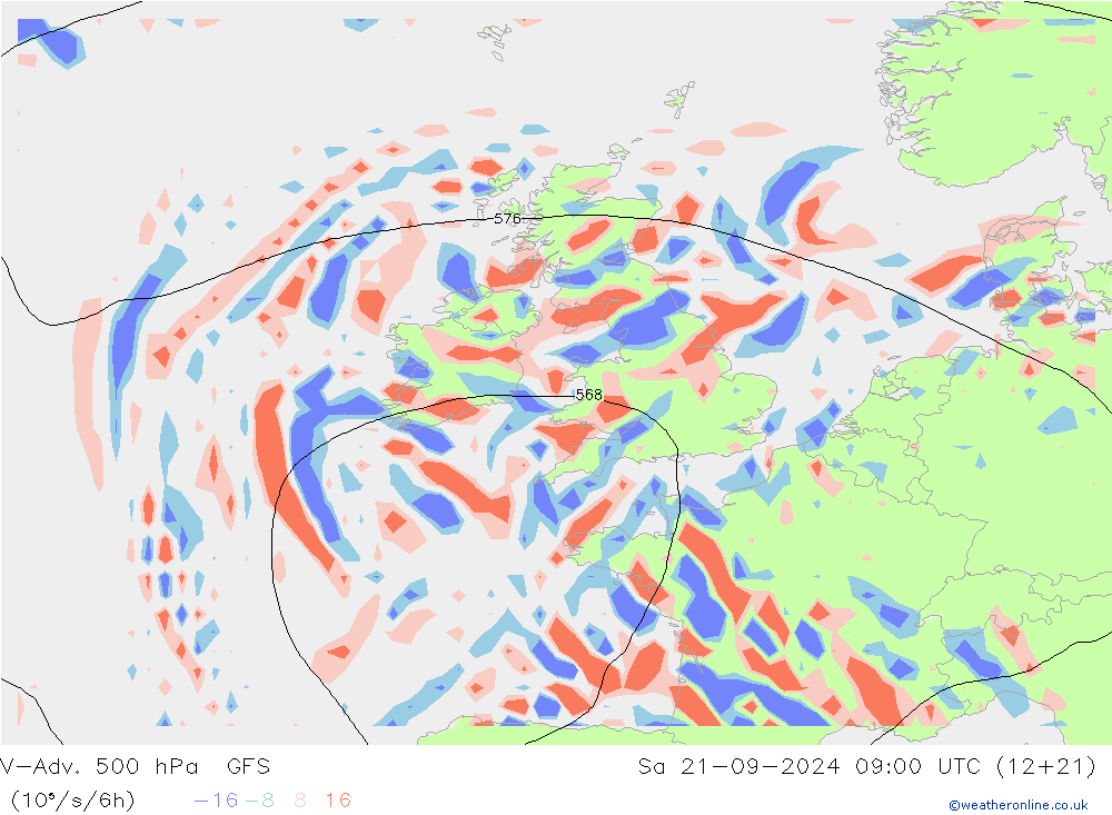 V-Adv. 500 hPa GFS Cts 21.09.2024 09 UTC