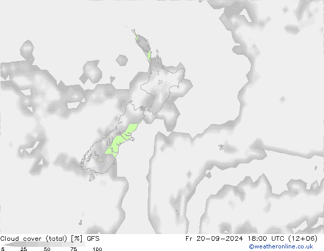 nuvens (total) GFS Sex 20.09.2024 18 UTC