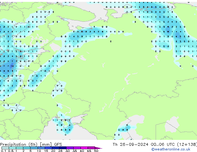 Z500/Rain (+SLP)/Z850 GFS  26.09.2024 06 UTC