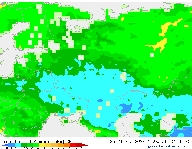 Volumetric Soil Moisture GFS So 21.09.2024 15 UTC