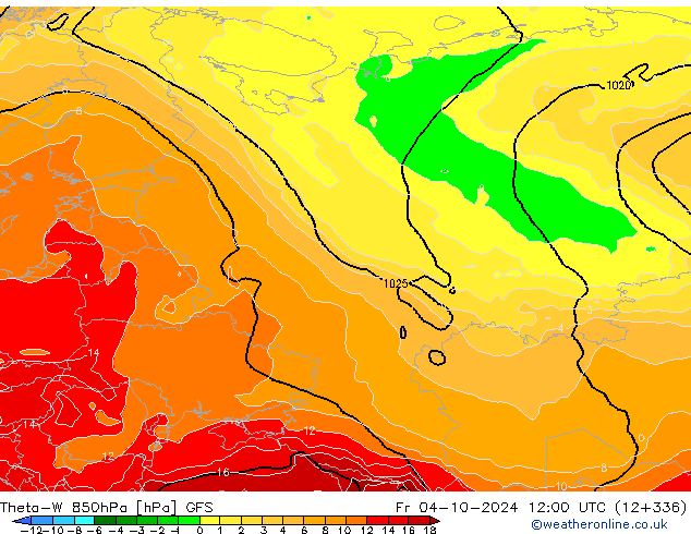 Theta-W 850hPa GFS Fr 04.10.2024 12 UTC