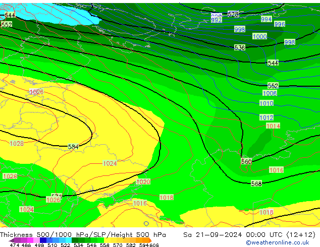 Thck 500-1000hPa GFS so. 21.09.2024 00 UTC