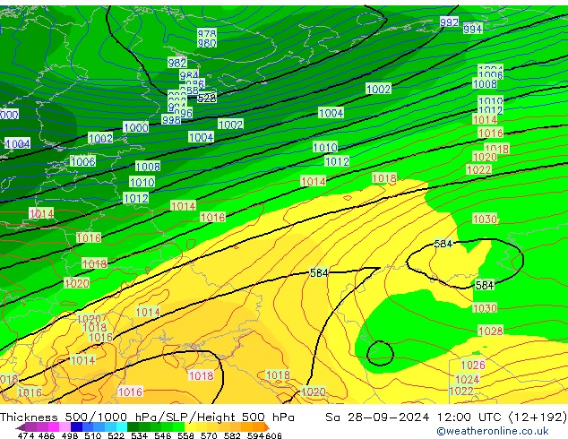 Thck 500-1000hPa GFS Sa 28.09.2024 12 UTC